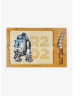Budget 🔥 Star Wars R2-D2 Icon Glass Top Serving Tray & Knife Set ⭐