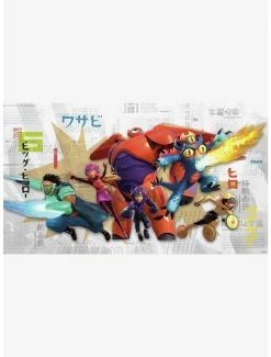 Budget 😉 Disney Big Hero 6 Chair Rail Prepasted Mural 🧨