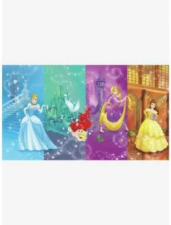 Best Pirce 🔥 Disney Princesses Scenes Chair Rail Prepasted Mural ✨