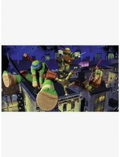 Discount 👏 Teenage Mutant Ninja Turtles Cityscape Chair Rail Prepasted Mural ⭐