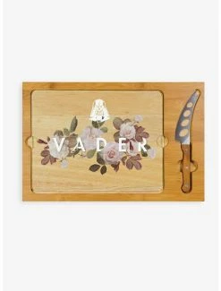 Discount ❤️ Star Wars Darth Vader Icon Glass Top Serving Tray & Knife Set 🛒