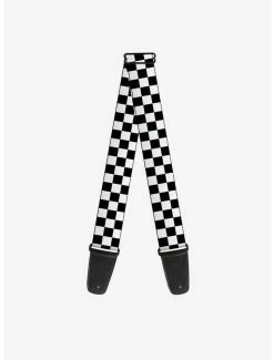 Hot Sale 🔔 Guitar Strap Checker Black White ⭐