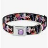 New 🤩 Disney 5 Disney Villains Stacked 🐕 Dog Collar Seatbelt Buckle 😉