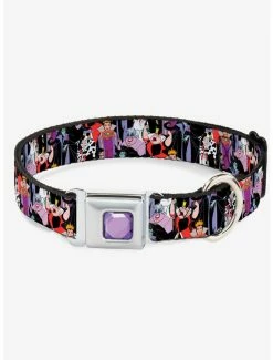 New 🤩 Disney 5 Disney Villains Stacked 🐕 Dog Collar Seatbelt Buckle 😉