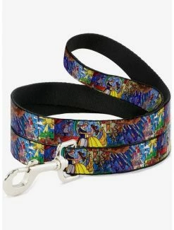 Budget ✔️ Disney Beauty the Beast 🐶 Dog Leash Stained Glass Scenes 6 Ft 🛒