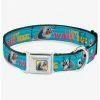 Cheap 🌟 Disney Frozen Olaf Pose I Love Warm Hugs Stripe Blues Seatbelt Buckle 🐶 Dog Collar 😍