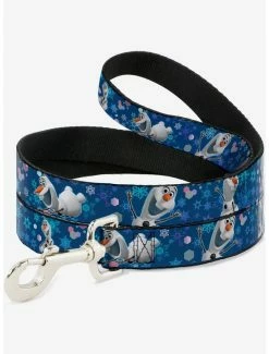 Outlet ⭐ Disney Frozen Olaf Poses Snowflakes Blues 🐶 Dog Leash 6 Ft 🔔