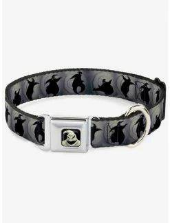 Brand new 🔔 Nightmare Before 🎄 Christmas Oogie Boogie Silhouette Poses Gray Black Seatbelt Buckle 🐶 Dog Collar 🧨