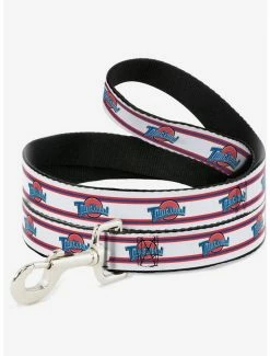 Promo 🎉 Space Jam Tune Squad Logo Stripe White Red Blue 🐕 Dog Leash 6 Ft 😍