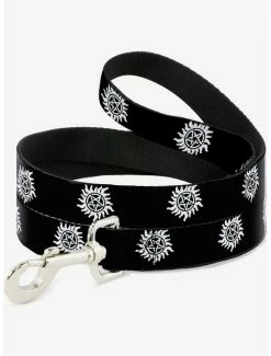 Budget 🥰 Supernatural Winchester Pentagram Repeat Black White 🦮 Dog Leash 6 Ft ❤️