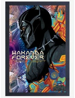 Flash Sale 👍 Marvel Black Panther Side Profile Framed Poster 🎉