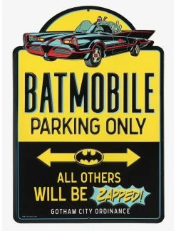 Discount ⭐ DC Comics Batman "Batmobile Parking Only" Embossed Sign ✔️