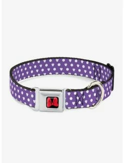 Brand new 🎁 Disney Minnie Mouse Bow Ears Monogram Dots 🐕 Dog Collar Seatbelt Buckle 🧨