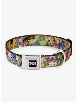 Top 10 😀 Nickelodeon 90's Rewind Character Mash Up Collage 🐶 Dog Collar Seatbelt Buckle 🧨