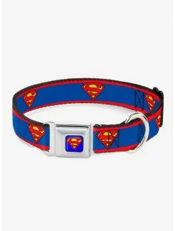 Buy 🧨 DC Comics Superman Shield Logo 🐕 Dog Collar Seatbelt Buckle 💯