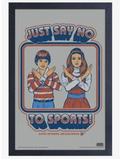 Brand new 😀 Just Say No To Sports Framed Print By Steven Rhodes ✨
