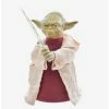 New ❤️ Star Wars Yoda With Led Light Saber Treetop 🧨