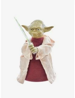 New ❤️ Star Wars Yoda With Led Light Saber Treetop 🧨