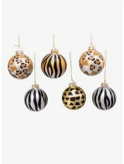 Promo 🔔 Gold, Silver And Black Animal Glass Ball Ornament Set 👏