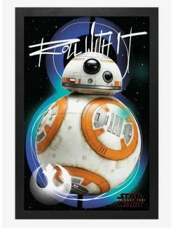 Brand new 🎁 Star Wars The Last Jedi Bb8 Roll With It Poster ✔️