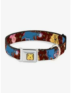 Best Sale 👍 Disney Winnie The Pooh Character Poses 🐕 Dog Collar Seatbelt Buckle 🛒