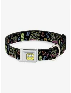 New 👏 Spongebob Squarepants Electric Poses 🐕 Dog Collar Seatbelt Buckle 🔔