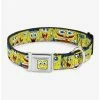 Best Sale 🤩 Spongebob Squarepants Expressions 🐶 Dog Collar Seatbelt Buckle 💯