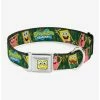 Buy ⭐ Spongebob Squarepants Patrick Starfish Bamboo Frames Logo 🐶 Dog Collar Seatbelt Buckle 😀