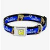New 😀 Spongebob Sqaurepants Pose It's Spongebob Blue 🦮 Dog Collar Seatbelt Buckle 🧨