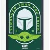 New 😉 Star Wars The Mandalorian Stronger Than You Framed Poster ⌛