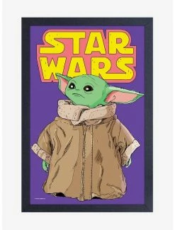 New 🤩 Star Wars The Mandalorian The Child Pose Framed Poster 👏