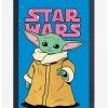 New ❤️ Star Wars The Mandalorian The Child Smile Framed Poster ⌛