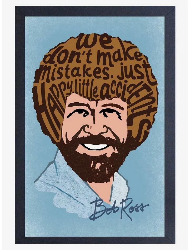 Flash Sale ✔️ Bob Ross Happy Accidents Typography Framed Poster 🤩 1 Flash Sale ✔️ Bob Ross Happy Accidents Typography Framed Poster 🤩