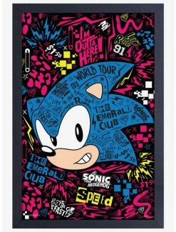 Wholesale 🎉 Sonic The Hedgehog Emerald Club World Tour Framed Poster 👏