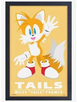 Deals 😍 Sonic The Hedgehog Modern Character Tails Framed Poster 😀
