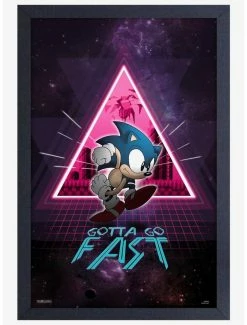 Hot Sale 🔔 Sonic The Hedgehog Gotta Go Fast Framed Poster ✨