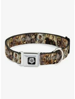Coupon 🛒 Supernatural Character Saintly Icons Skull Roses Seatbelt Buckle 🐶 Dog Collar 💯