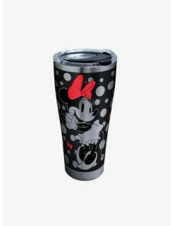 Discount ✔️ Disney Minnie Mouse Silver 30oz Stainless Steel Tumbler With Lid 😀