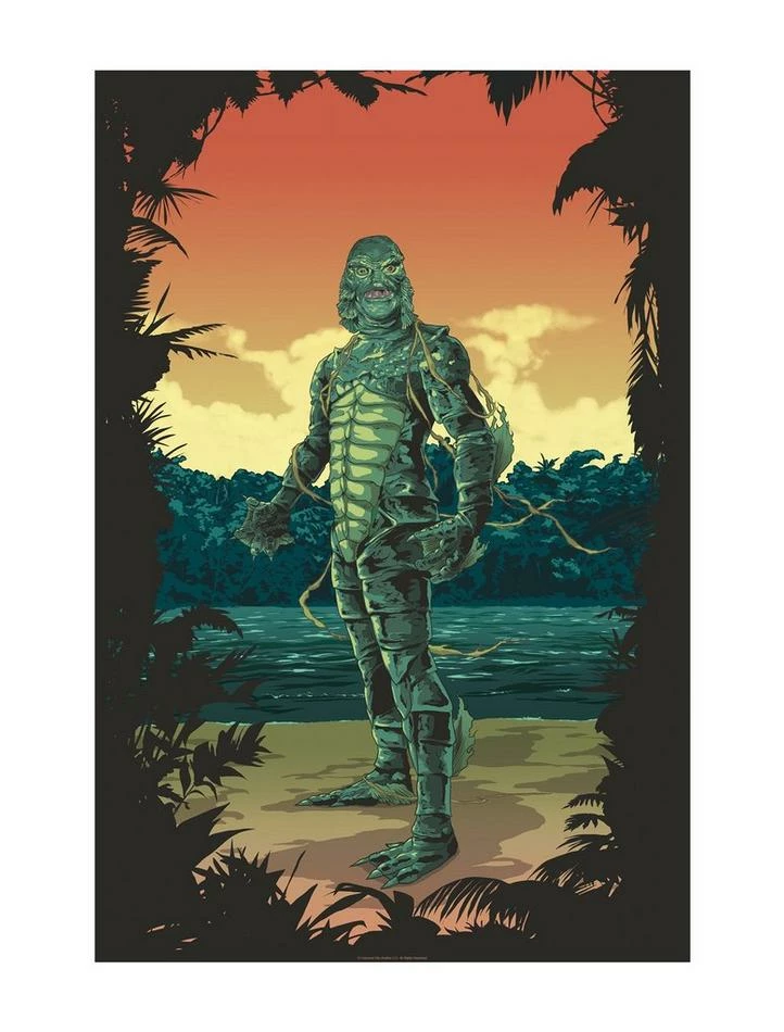 New โจ Universal Monsters Creature From The Black Lagoon Comic Art Sunset Poster ๐งจ 1 New โจ Universal Monsters Creature From The Black Lagoon Comic Art Sunset Poster ๐งจ