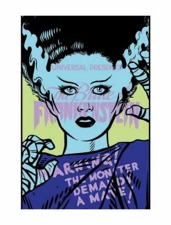 Best Sale 🥰 Universal Monsters The Bride Of Frankenstein Warning! Poster ✔️