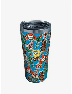 Promo 😍 Spongebob Squarepants 20oz Stainless Steel Tumbler With Lid ⌛
