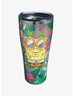 Outlet ⭐ Spongebob Squarepants Tropical 30oz Stainless Steel Tumbler With Lid 🔔