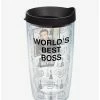 Buy 😀 The Office Worlds Best Boss 16oz Classic Tumbler With Lid 🎁