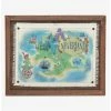 Cheap 😀 Disney Peter Pan Neverland Map Framed Wood Wall Decor 🤩