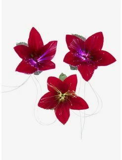 Promo 👍 Light Led Fiber Optic Poinsettia 😍