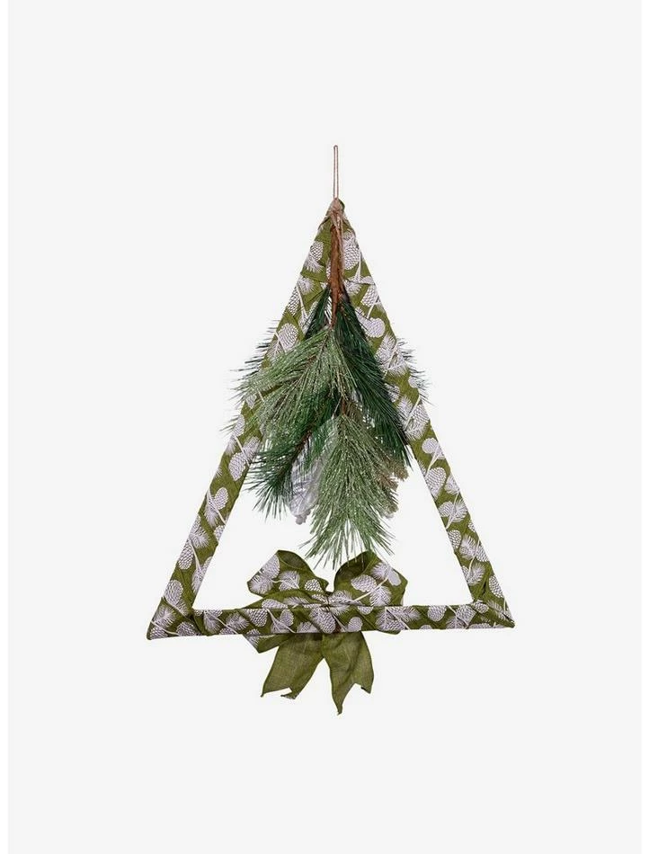 Budget ๐ Fabric Green Triangle Wreath With Foliage ๐ 1 Budget ๐ Fabric Green Triangle Wreath With Foliage ๐