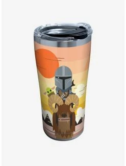 Hot Sale ⌛ Star Wars The Mandalorian Geo Pop GRP 20oz Stainless Steel Tumbler With Lid ✔️