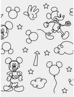 Best deal ✔️ Disney Mickey Mouse Black And White Line Art Peel & Stick Wallpaper ⌛