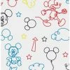 Budget ⭐ Disney Mickey Mouse Red And Yellow Line Art Peel & Stick Wallpaper 👏