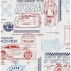 New 🤩 Disney Pixar Cars Red And White Schematic Peel & Stick Wallpaper 🔔